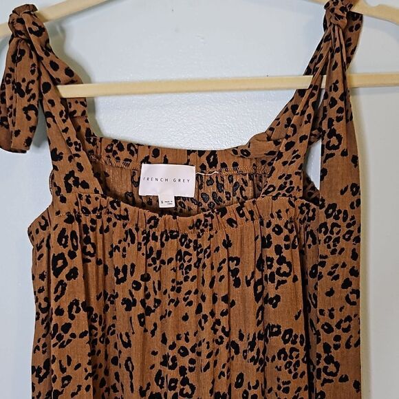 French Grey, leopard print summer dress. Size M. - Picture 2 of 5